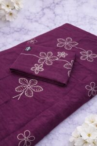 SEMI CHANDERI MATERIAL THREAD WORK WITH SEQUINS