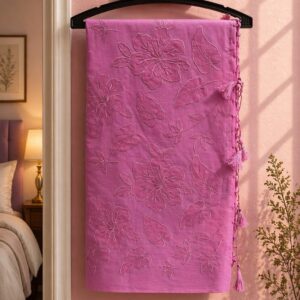 APPLIQUE WORK CHANDERI SAREE