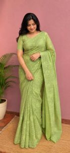 NET COTTA HONEYCOMB DESING SAREE