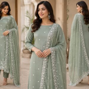 CHANDERI COTTON SALWAR MATERIAL SET- PASTEL COLOURS