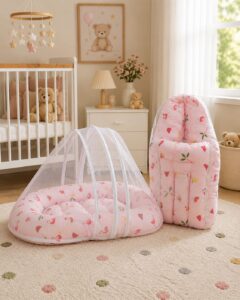 MUSLIN NET BED COMBO FOR NEWBORN