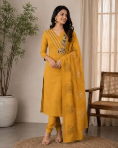 ELEPHANT MOTIF ZARI EMBROIDERY WORK CHURIDAR MATERIAL