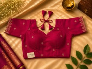 VICHITHRA SILK  EMBRIODERY SAREE BLOUSE