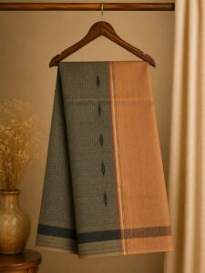 DAILY WEAR COTTON SAREE WITH SMALL CHECKS PATTERN