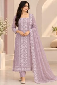 GEORGETTE SHIFLY FLORAL EMBROIDERED SUIT MATERIAL
