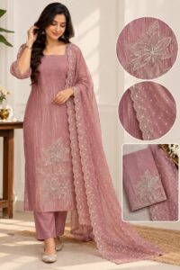 CRUSH ORGANZA CHURIDHAR MATERIAL